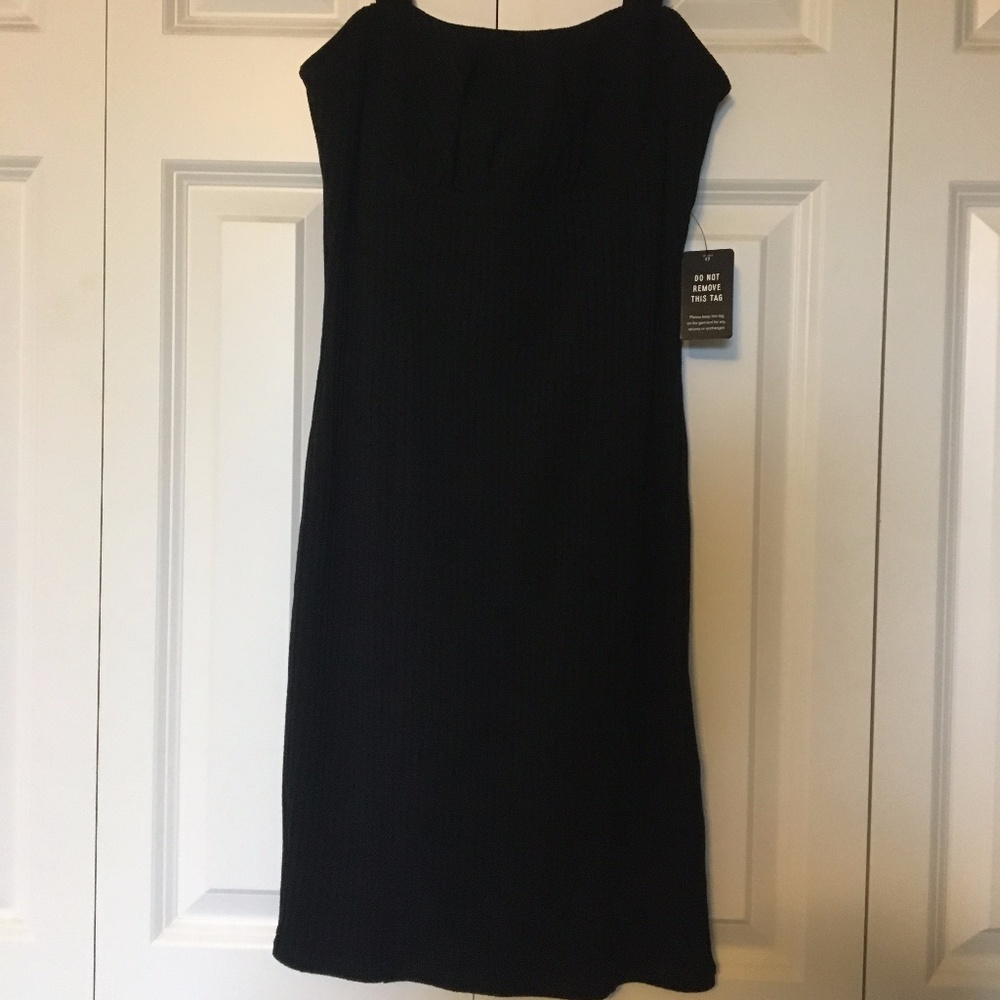 Black Express Ribbed Bodycon Dress